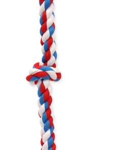 Mammoth Flossy Chews Color Rope Tug – Premium Cotton-Poly Tug Toy for Dogs – Interactive Dog Rope Toy – Tug Dog Chew Toy Large 25" 3 Knot 21 61O IjhZIS