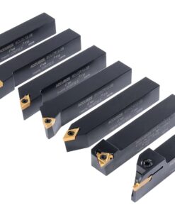 Accusize Industrial Tools 3/4'' Shank 7 Pc Indexable Carbide Turning Tool Set in Fitted Box, 2387-2006 7 Inserts Installed 13 61O dtfhvuL