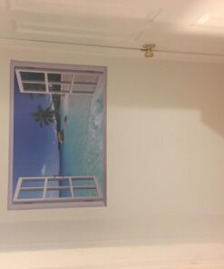 Large Removable Beach Sea 3D Window Decal Wall Sticker Home Decor Exotic Beach View Art Wallpaper Mural 18 61O1TMhvPQL
