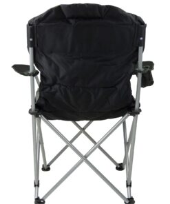 GigaTent Black Folding Camping Chair – Ultra Lightweight Collapsible Quad Padded Lawn Seat with Full Back, Arm Rests, Cup Holder and Shoulder Strap Carrying Bag - Powder Coated Steel Frame 15 61O22qqF9TL