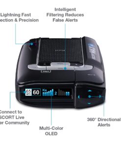 Alternative view of ESCORT Max 360 Laser Radar Detector - GPS, Directional Alerts, Dual Antenna Front and Rear, Bluetooth Connectivity, Voice Alerts, OLED Display, Escort Live MAX360