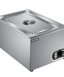 VEVOR Steam Table Warmer, 27 Qt Commercial, Full Size Countertop Food Warmer, Stainless Steel Electric, 1000W Buffet Food Warmer with Lid for Catering and Restaurant 27Qt 20 61O3AUniNL