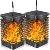 EOYIZW Solar Outdoor Lights 2 Pack- 99 LEDs Solar Lantern Flickering Flame Lights for Garden Decor- IP65 Waterproof Solar Garden Lights Decor for Halloween Patio Garden Yard Porch Yellow Flame 2 PCS 48 61O3W8SqTVL