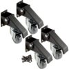 Workbench Casters (Pack of 4, Satin Black) - Industrial Casters w/ Easy-Spin 2-3/8” Wheels - Durable Steel Heavy Duty Casters Set of 4 - Workbench Kit Includes Mounting Screws for Easy Installation 3 61O4M6QwCvL