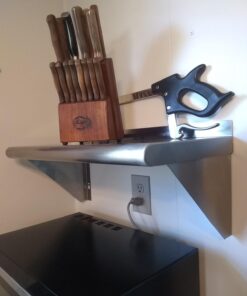 GRIDMANN 12" x 24" Stainless Steel Wall Mount Shelf with Backsplash, Commercial Grade - NSF Certified 18 Gauge Shelving for Restaurant, Kitchen, Utility Room, Garage 12" x 24" 15 61O4qhoWNfL