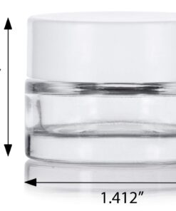 Alternative view of Clear Glass 0.25 oz Thick Wall Balm Jars with White Foam Lined Smooth Lids (12 pack)