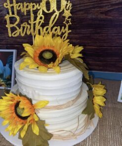 Gold Glitter Happy 60th Birthday Cake Topper,Hello 60, Cheers to 60 Years,60 & Fabulous Party Decoration 26 61O76XScmHL