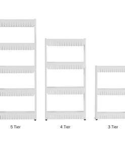 Lavish Store 3-Tier Rolling Cart – Narrow-Space Kitchen or Bathroom Slim Slide Shelves – Organization and Storage Furniture by Lavish Home, (L) 19.5” x (W) 5” x (H) 28”, White 36 61O8pISyYEL