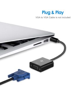 Rankie Mini DisplayPort (Mini DP) to VGA Adapter, Gold Plated 1080P Thunderbolt Port Compatible Converter, Black 10 61O9Y36csL