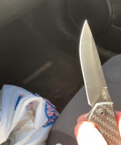 Zero Tolerance 0450CF; Folding Knife with 3.25” DLC-Coated S35VN Stainless Steel Blade, All-Black Carbon Fiber and Titanium Handle Scales, KVT Ball-Bearing Opening, Frame Lock, Pocketclip; 2.45 OZ. 37 61OAPppYmTL