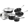 Magefesa® Prisma 8 piece cookware set, pans and pots, nonstick, made in durable & resistant stainless steel, Oven Safe up to 392°F, high-temperatura exterior coating in matte black 19 61OC ET1BL