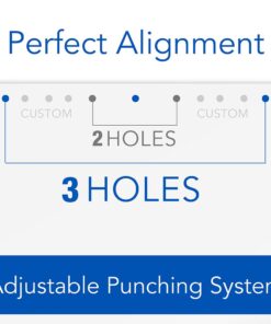 Swingline 3 Hole Punch, 2- 3 Hole Adjustable Desktop Puncher, 10 Sheet Punch Capacity, Precision Pro, Black/Silver (74037) 27 61ODULRSbeL
