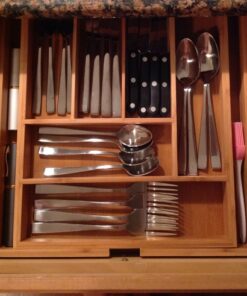 Totally Bamboo Kitchen Drawer Organizer, Expandable Silverware Organizer and Utensil Holder, 8 Compartments with Dividers 41 61OF6TLuX8L
