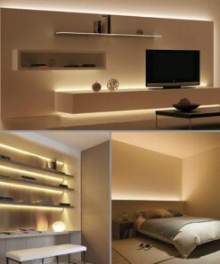 Lepro 12V LED Strip Light, Flexible, SMD 2835, 16.4ft Tape Light for Home, Kitchen, Party, Christmas and More, Non-Waterproof, Warm White(Not Include Power Adapter) 16.4 ft 38 61OFi7wfirL