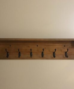 brightmaison Mante Entryway Organizer with Key Holder and Coat Rack, 6 Hooks For Hanging Face Masks, 30" Wood Walnut 20 61OFs0HaXxL