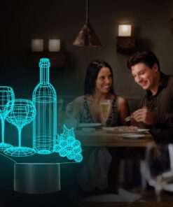 Alternative view of FULLOSUN Wine Bottle 3D Illusion Lamp, Bar Decoration Gifts Night Light for Xmas Holiday Birthday Gifts for Bar Shop Decor with Remote Control 16 Colors Changing + 4 Changing Mode + Dim Function