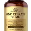 Solgar Zinc Citrate 30 mg, 100 Vegetable Capsules - Zinc for Healthy Skin, Taste & Vision - Immune System & Antioxidant Support - Citrate Form for Optimal Absorption - Non GMO, Vegan - 100 Servings 20 61OFtWw7DL