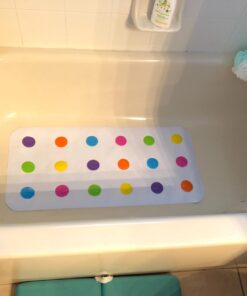 Munchkin® Dots™ Bath Mat for Kids, Multicolored, 30.5x14.25 Inch 30.5x14.25 Inch (Pack of 1) 31 61OH1dPuMJL