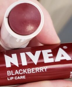 NIVEA Lip Balm, Blackberry Flavored Tinted Lip Balm Stick with Shea Butter and Jojoba Oil, 0.17 Oz, Pack of 4 0.17 Ounce (Pack of 4) 31 61OIXCpm22L
