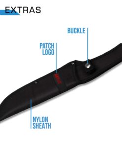 MTech USA – Fixed Blade Knife – Black Stainless Steel Blade with Black Carved G10 Handle, Full Tang, Includes 1680D Nylon Sheath - Hunting, Camping, Survival, Tactical, EDC – MT-20-39 38 61OJMA2t1nL