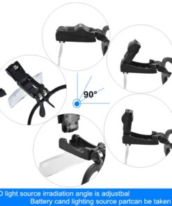 Beileshi Headhand Magnifier Glasses With 2 LED Professional Jeweler's Loupe Light Bracket and Headband are Interchangeable 5Lens Glass Magnifying Visor Black 21 61OMb3gOyCL