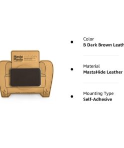 MastaPlasta Premium Leather Repair Patch - Dark Brown 4" x 2.4" (10 x 6 cm). Instant Upholstery-Quality Scratch and Tear Repair for Sofas, Car Interiors, Bags, Vinyl & More 4in x 2.4in B Dark Brown Leather 24 61OO2K7lSOL