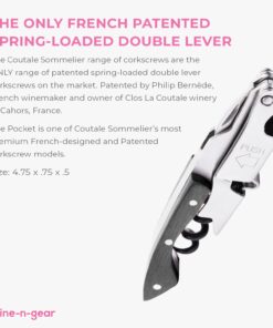 Alternative view of Pocket Prestige Waiters Corkscrew By Coutale Sommelier - Blackwood - French Patented Spring-Loaded Double Lever Wine Bottle Opener for Bartenders and Gifts - Sharp Micro-Serrated Knife