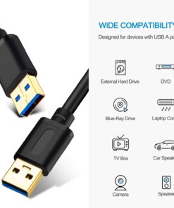 Jelly Tang USB 3.0 A to A Male Cable 6Ft,USB to USB Cable USB Male to Male Cable USB Cord with Gold-Plated Connector for Hard Drive Enclosures, DVD Player, Laptop Cooler (6Ft/1.8M) 6 Ft 11 61ORokvRpFL
