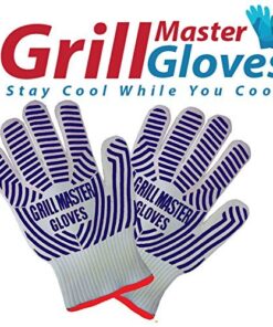 Alternative view of Grill Gloves Heat Resistant Extreme BBQ Gloves Oven Gloves Rated to 932f - Ideal Grilling Gloves by Grill Master (Black) Blue