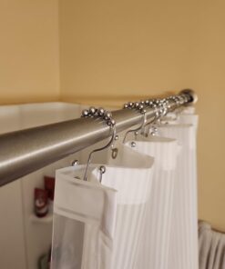 Utopia Bedding Shower Curtain Hooks Rings, Rust-Resistant Metal Double Roller Glide Shower Hooks for Bathroom Shower Rods Curtains, Set of 12 - Chrome 28 61OTD33WcDL