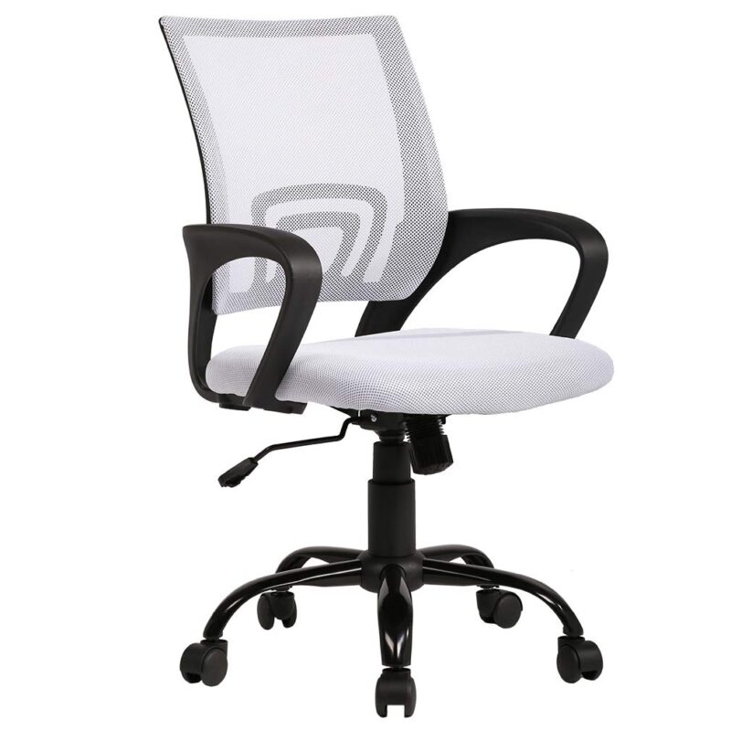 Catalog 7 Ergonomic Office Chair Mesh Cheap Desk Chair Task Computer Chair Lumbar Support Modern Executive Adjustable Rolling Swivel Chair for Back Pain, White