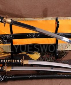 Lyuesword Japanese Samurai Katana Set of 3 Katana Wakizashi Tanto Sword Set 3 Piece Full Tang T-10 High Carbon Clay Tempered 16 61OVsl4uQ4L
