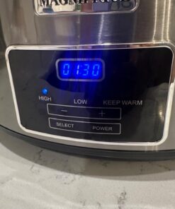 MAGNIFIQUE 8-Quart Casserole Slow Cooker with Timer and Digital Programmable - Small Kitchen Appliance for Family Dinners - Serves 6+ People - Heat Settings: Keep Warm, Low and High 8 Qt Stainless Steel Digital 36 61OWIVu2mbL