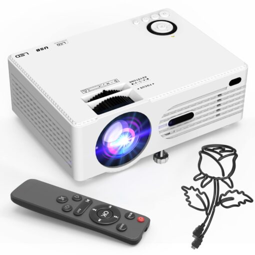 8500Lumens Portable Projector for Home Theater Entertainment, Full HD 1080P Supported Mini Projector HDMI AV USB TV Stick Supported