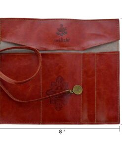 Miayon Twilight Retro Bandage Synthetic Leather Pen Bag Pencil Case Makeup Pouch,Vintage Style Rollup Pencil Case, Pencil Bag(Dark Brown) 32 61OYiJtCGpL