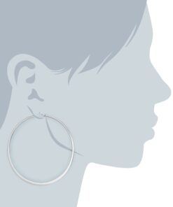 Amazon Essentials Gold Plated or Stainless Steel Flattened Hoop Earrings 70 mm 17 61OZgHSl96L