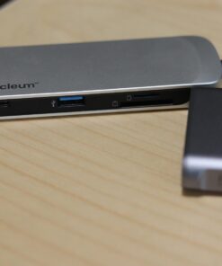 Kingston Nucleum USB C Hub, 7-In-1 Type-C-Adapter Hub Connect USB 3.0, 4K HDMI, SD and MicroSD-Card, USB Type-C Charging for MacBook, Chromebook, and Other USB Type-C devices Single Item 58 61OZqmSrIL