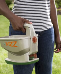 Scotts Wizz Spreader for Grass Seed, Fertilizer, Salt and Ice Melt, Handheld Spreader Holds up to 2,500 sq. ft. of Product 1 Pack 32 61Oaf2sXSGL 1