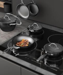 Pots and Pans Non Stick,10-Piece all in One Pan with Diamond-Infused Coating, nonstick cookware set Induction Compatible and Scratch-Resistant, Includes Glass Lids DD701 15 61OaquN8gaL