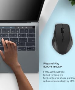 EBTOOLS 2.4GHz Wireless Optical Mouse,Ergonomics Battery Powered 6 Key Wireless Mouse with USB Receiver for PC Laptop Desktop for Windows for Vista 10 61ObLAAVcL