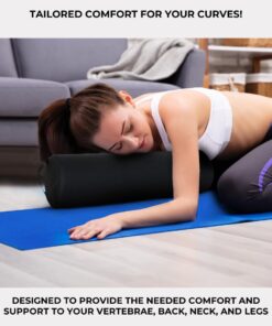 ForPro Full Round Bolster Pillow, Black, Oil and Stain-Resistant, for Massage and Yoga, 6” R x 26” L 13 61Ocq0XRKpL