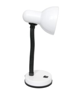 Alternative view of Simple Designs LD1003-WHT Basic Metal Flexible Hose Neck Desk Lamp, White 6.1 x 4.9 x 13.85 1