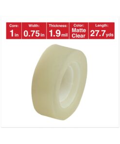 Universal Invisible Tape, 1" Core, 0.75" x 83.33 ft, Clear, 6/Pack 8 61Og7GI1B0L