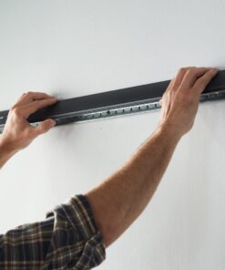 Rubbermaid FastTrack Wall Mounted Storage and Organization System Rail for Home and Garage, Horizontal 48", Holds up to 1,750 pounds, Black, Perfect for Yard Tools/Sports Equipment/Ladders 48" Rail 35 61OgBhq4tBL