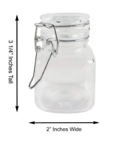3 1/4" Square Glass 3oz Jar with Hinge Glass Lid for Home Kitchen, Arts & Crafts Projects, Decoration, Snack Foods and Sauces (4 Pack) by Super Z Outlet 22 61OhdV0xukL 1