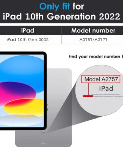 Alternative view of COO Keyboard Case for iPad 10th Generation (2022), Wireless Detachable Keyboard with Premium Protective Cover with Pencil Holder for Apple iPad 2022 10.9 Inch Black for iPad 10th