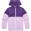 Arshiner Boys Girls Hooded Rain Jackets Waterproof Rain coats Packable Windbreaker for Kids Lightweight Jackets 5-6 Years Purple/Lilac 38 61OlQCu9nL