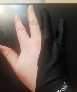 OTraki 4 Pack Artist Gloves for Drawing Tablet Free Size with Two Fingers for Graphics Pad Painting Good for Right or Left Hand - 2.95 x 7.87 inch M Black 35 61OleRPdm6L