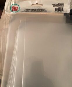 Avery Elle SS-5001 Stamp & Die Storage Pockets 50/Pkg Large 5 ½” x 7 3/8" , white/clear , Single Pack 19 61OnWBvAO L