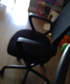 SMUG Office Computer Desk Chair, Ergonomic Mid-Back Mesh Rolling Work Swivel Task Chairs with Wheels, Comfortable Lumbar Support, Comfy Arms for Home, Bedroom, Study, Dorm, Student, Adults, Black Modern 43 61OqLAPlYaL